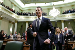 California Gov. Gavin Newsom delivers his first state of the state address to a joint session of the legislature at the Capitol Tuesday, Feb. 12, 2019, in Sacramento, Calif. Image credit: AP Photo/Rich Pedroncelli