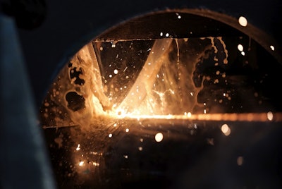 In this June 5, 2018, file photo, steel is forged to make a pipe at the Borusan Mannesmann Pipe manufacturing facility in Baytown, Texas. Image credit: AP Photo/David J. Phillip, File