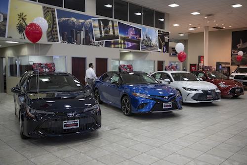 Toyota sedans are displayed in a showroom at Puente Hills Toyota Thursday, Feb. 14, 2019, in Industry, Calif. Image credit: AP Photo/Jae C. Hong