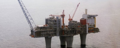 In this June 8 2006 file photo, The Troll, a gas platform run by the Norwegian oil giant Statoil company, stands above the North Sea, about 70 kilometers off the coast of Norway. Norway's $1 trillion wealth fund, the biggest of its kind in the world, will begin dumping shares in oil and gas companies, Minister of Finance Siv Jensen said Friday March 8, 2019. (Marit Hommedal / Scanpix via AP)