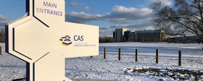 This Monday, March 4, 2019 photo shows Chemical Abstracts Service, of CAS, in Columbus, Ohio. It is best known by many residents for a vast green lawn that for years hosted summer concerts by the Columbus Symphony. (AP Photo/Julie Carr Smyth)