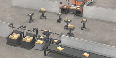 GreyOrange's Flexo modular sortation system is designed for retail, courier and express companies. (GreyOrange)