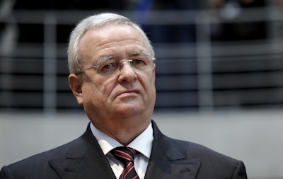 In this Jan. 19, 2017 file photo Martin Winterkorn, former CEO of the German car manufacturer 'Volkswagen', arrives for a questioning at an investigation committee of the German federal parliament in Berlin, Germany. Image credit: AP Photo/Michael Sohn, file