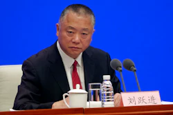 Liu Yuejin, vice commissioner of the National Narcotics Control Commission, speaks during a press conference in Beijing on Monday, April 1, 2019. Image credit: AP Photo/Sam McNeil