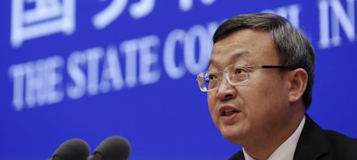 Chinese Vice Minister of Commerce Wang Shouwen speaks during a press conference about China-U.S. Trade issues at the State Council Information Office in Beijing, Sunday, June 2, 2019. Image credit: AP Photo/Andy Wong