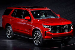 The 2021 Chevrolet Tahoe RST is unveiled in Detroit, Tuesday, Dec. 10, 2019. Global concerns about climate change are not stopping General Motors from making hulking SUVs for U.S. drivers. GM on Tuesday rolled out the next generation of its big truck-based SUVs with more space and features.