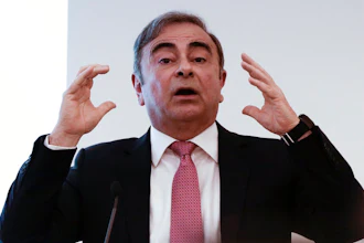 Nissan's former chairman Carlos Ghosn speaks at a press conference in Beirut, Lebanon, Wednesday, Jan. 8, 2020.