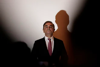 Nissan's former chairman Carlos Ghosn arrives for a press conference in Beirut, Lebanon, Wednesday, Jan. 8, 2020.