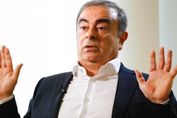 Former Nissan Chairman Carlos Ghosn speaks to Japanese media during an interview in Beirut, Lebanon, Friday, Jan. 10, 2020. A lawyer for Carlos Ghosn, Nissan's former chairman who skipped bail in Japan and fled to Lebanon, on Friday slammed a gaffe by the Japanese justice minister who said that Ghosn should “prove' his innocence. Ghosn, who was awaiting trial on financial misconduct charges, fled Tokyo and appeared in Beirut Dec. 30.