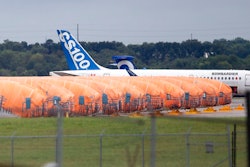 Fuselages for the Boeing 737 Max, stored at Spirit AeroSystems in Wichita, KS.