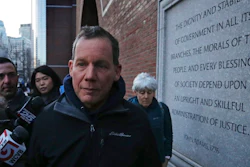 Harvard University professor Charles Lieber leaves the Moakley Federal Courthouse with his wife Jennifer, right, in Boston, Thursday, Jan. 30, 2020. Leiber, chair of the department of chemistry and chemical biology, with lying to officials about his involvement with a Chinese government-run recruitment program through which he received tens of thousands of dollars.