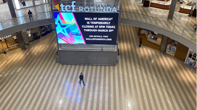 The Mall of America is largely empty after announcing it is closing temporarily because of the coronavirus outbreak on Tuesday, March 17 in Bloomington, MN.