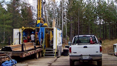In this Oct. 4, 2011, file photo, a prospecting drill rig bores into the bedrock near Ely, Minn., in search of copper, nickel and precious metals that Twin Metals Minnesota LLC hopes to mine near the Boundary Waters Canoe Area Wilderness in northeastern Minnesota.