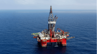 This Friday, Nov. 22, 2013, file photo shows the Centenario deep-water drilling platform off the coast of Veracruz, Mexico in the Gulf of Mexico.