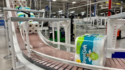 This undated photo provided by Georgia-Pacific shows the production line at the Georgia-Pacific plant in Atlanta. NCSolutions, a data and consulting firm, said online and in-store U.S. toilet paper sales rose 51% between Feb. 24 and March 10 as buyers started getting uneasy about the growing number of coronavirus cases.