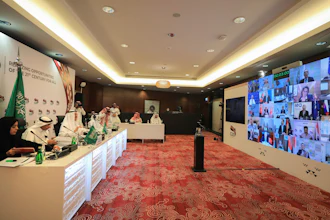 Prince Abdulaziz bin Salman Al-Saud, Minister of Energy of Saudi Arabia, chairs a virtual summit of the Group of 20 energy ministers.