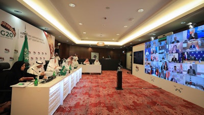 Prince Abdulaziz bin Salman Al-Saud, Minister of Energy of Saudi Arabia, chairs a virtual summit of the Group of 20 energy ministers.
