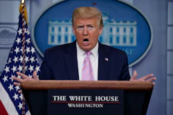 President Donald Trump speaks during a coronavirus task force briefing at the White House on Friday, April 10 in Washington.