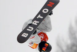 In this Feb. 14, 2018, file photo, Shaun White, of the United States, jumps during the men's halfpipe finals at the 2018 Winter Olympics in Pyeongchang, South Korea. The Burton snowboard company is donating 500,000 respirator masks to hospitals across the Northeast, harnessing the company's worldwide footprint to help put a dent in the country's lagging stockpile of personal protective equipment for the coronavirus pandemic.