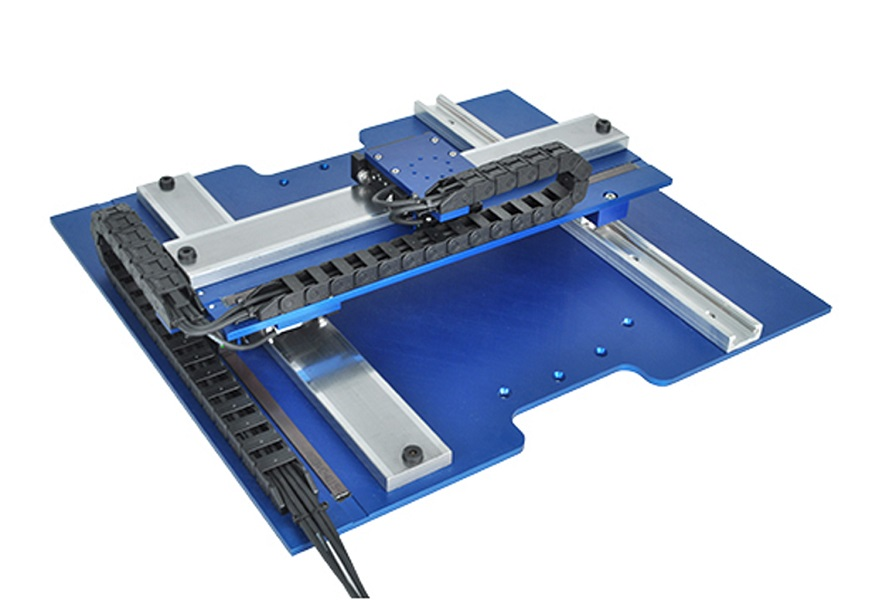 The LSS-012-12-060-XY-01A-M from H2W Technologies is a new series of low profile linear stepper XY positioning stage.