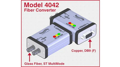 The Model 4042 a high speed, ruggedized, ST Fiber to RS422 Interface Converter from Electro Standards Laboratories.