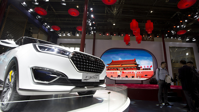 Zotye's T300 SUV displayed at Auto China 2016 in Beijing, April 25, 2016.