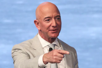 Amazon founder Jeff Bezos during the JFK Space Summit at the John F. Kennedy Presidential Library in Boston.