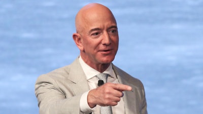 Amazon founder Jeff Bezos during the JFK Space Summit at the John F. Kennedy Presidential Library in Boston.