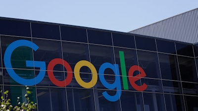 Google logo at the company's headquarters in Mountain View, Calif., July 19, 2016.