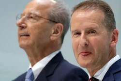 Herbert Diess, right, CEO of the Volkswagen, and Hans Dieter Poetsch, left, chairman of the board of directors of Volkswagen.