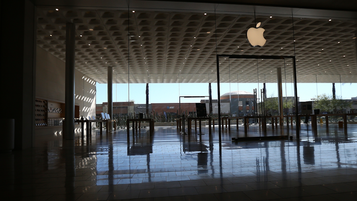 Apple retail store is closed at a local mall in Scottsdale, Ariz.