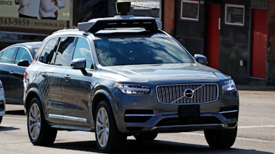 An Uber self-driving Volvo in Pittsburgh, March 17, 2017.