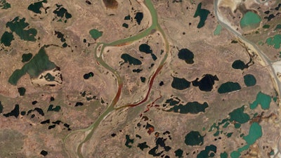 Photo released by European Space Agency shows the extent of the oil spill.