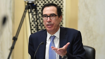 Treasury Secretary Steven Mnuchin speaks during a Senate Small Business and Entrepreneurship hearing.