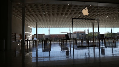 Apple retail store is closed at a local mall in Scottsdale, Ariz.