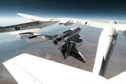 SpaceShipTwo Unity being released from the carrier mothership.