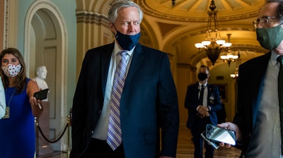 White House chief of staff Mark Meadows speaks to reporters at the Capitol, July 23, 2020.