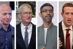 Amazon CEO Jeff Bezos, Apple CEO Tim Cook, Google CEO Sundar Pichai and Facebook CEO Mark Zuckerberg.