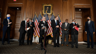 Senate Majority Leader Mitch McConnell of Ky., during a news conference.