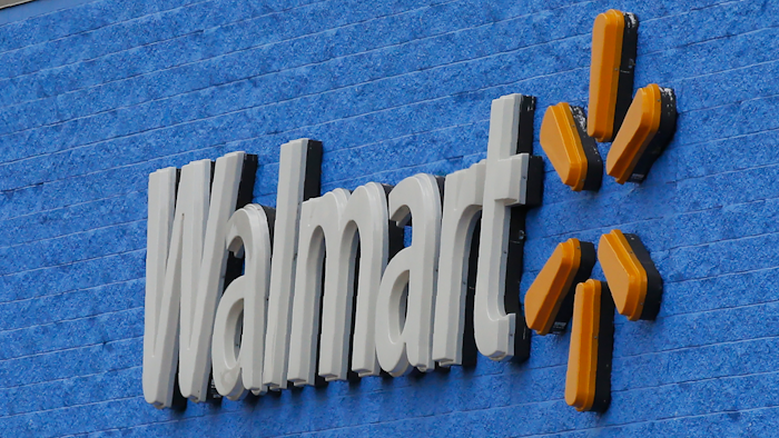 Signage is pictured at a Walmart store in Oklahoma City.