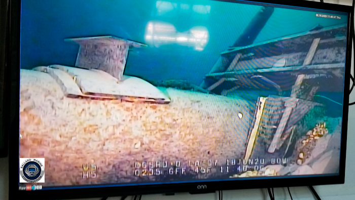 Shot from a television screen provided by the Michigan Department of Environment.