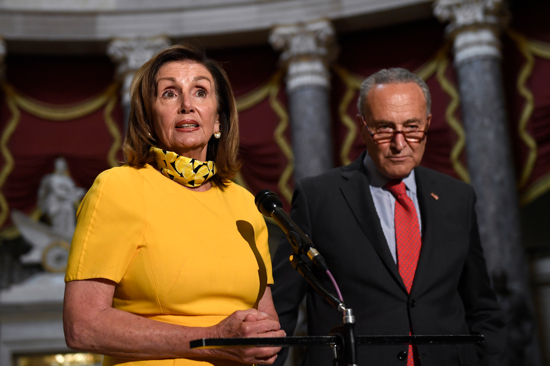 House Speaker Nancy Pelosi, D-Calif., and Senate Minority Leader Sen. Chuck Schumer, D-N.Y., on Capitol Hill, Aug. 3, 2020.