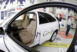 A Google driverless car in development.