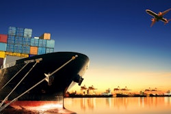 Container Ship At Port And Cargo Plane 000071988275 Large