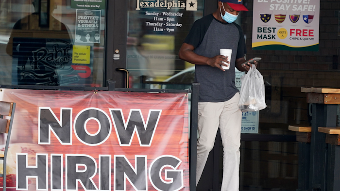A customer at an eatery in Richardson, Texas, Sept. 2, 2020.