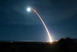 An unarmed Minuteman III intercontinental ballistic missile launches during a test at Vandenberg Air Force Base, Calif., Feb. 5, 2020.