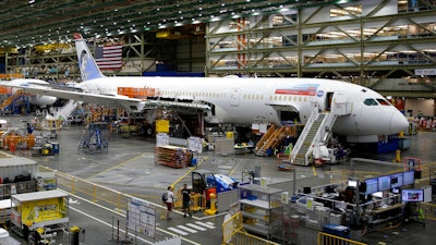 Boeing 787 airplane being built for Norwegian Air Shuttle.