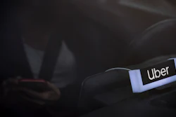 Uber driver's vehicle.