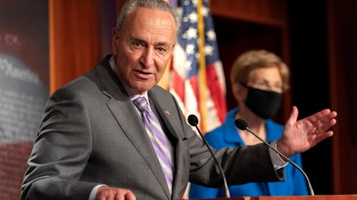 Senate Minority Leader Chuck Schumer, D-N.Y., during a news conference on Capitol Hill, Sept. 9, 2020.