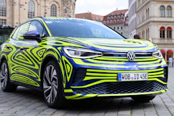 A VW ID.4 at the Neumarkt in Dresden, Germany, July 29, 2020.